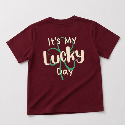 Lucky Oversized Tee – Burgundy