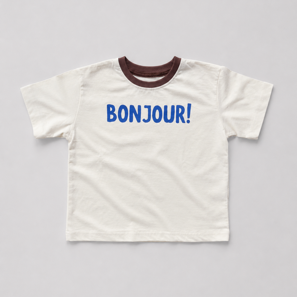 Bonjour Oversized Tee – Creamy