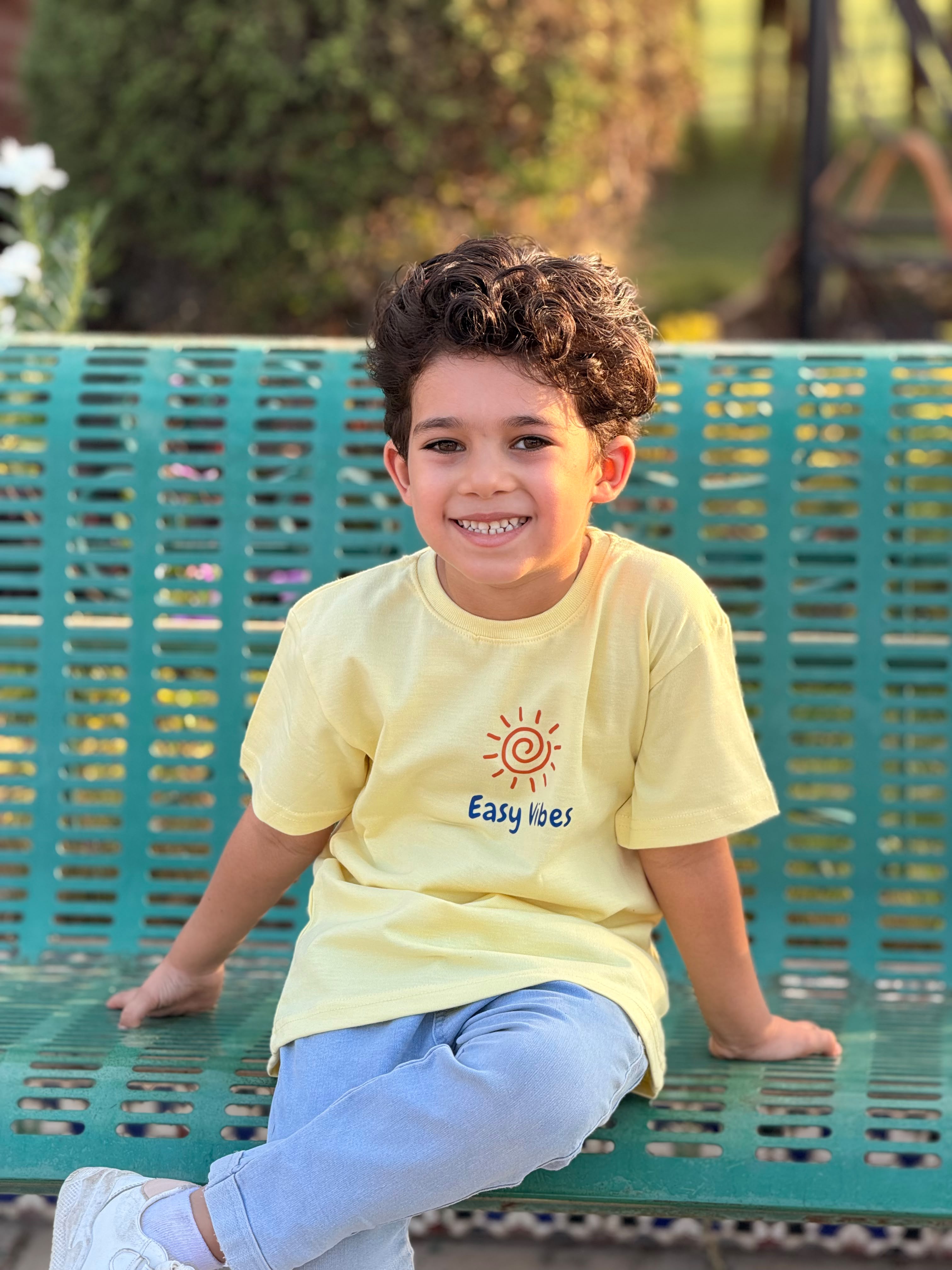 Easy Vibes Oversized Tee - Pale Yellow