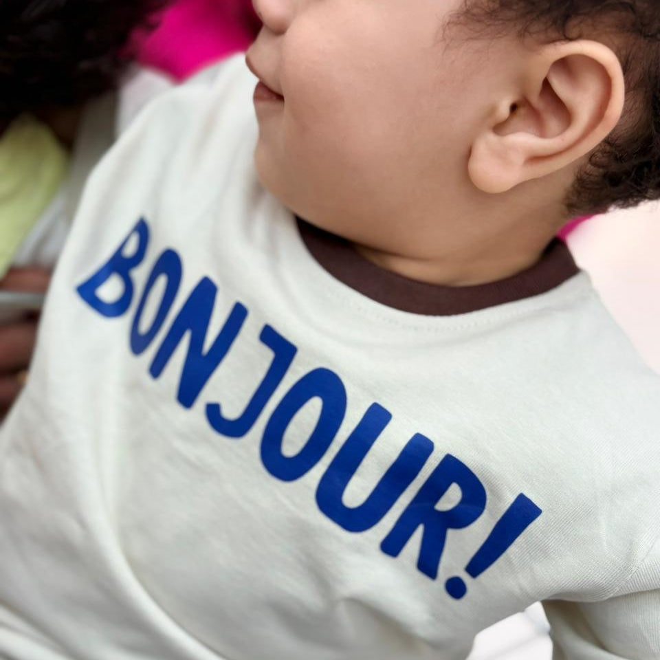 Bonjour Oversized Tee – Creamy