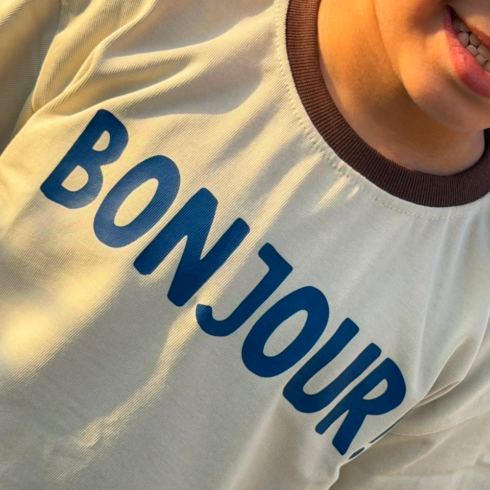 Bonjour Oversized Tee – Creamy