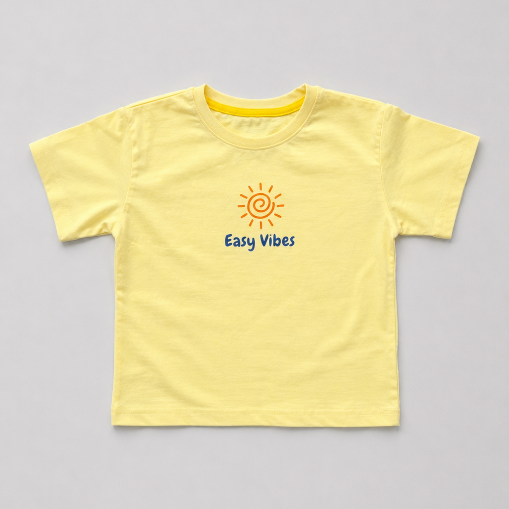 Easy Vibes Oversized Tee - Pale Yellow