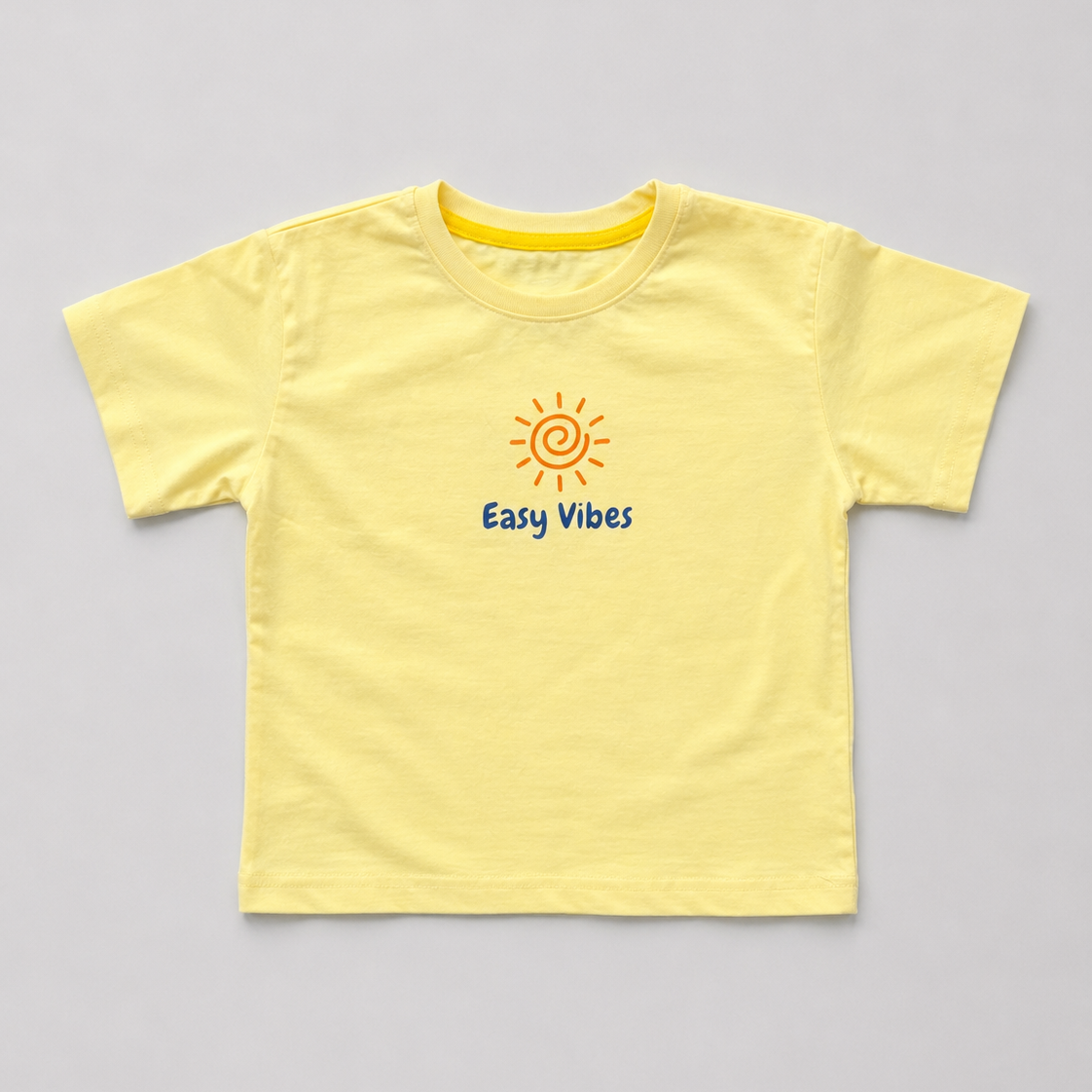 Easy Vibes Oversized Tee - Pale Yellow